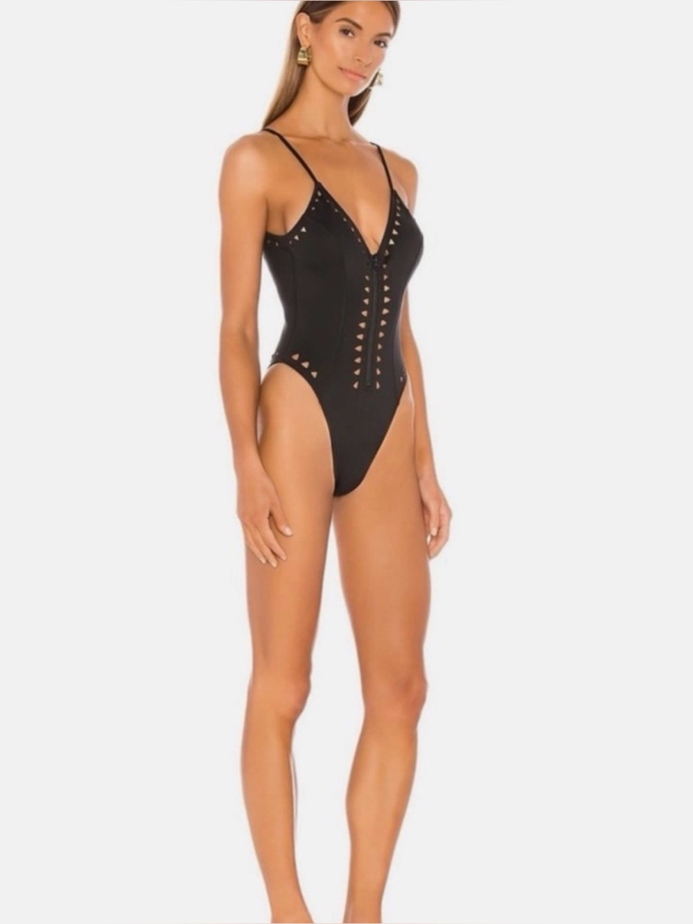GIGI C Alexandra One Piece Black Cutout Swimsuit SIZE XS NWT